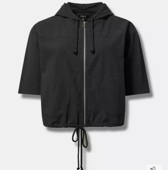 NWT Cropped Zip-Up Hoodie 1X - Picture 6 of 10